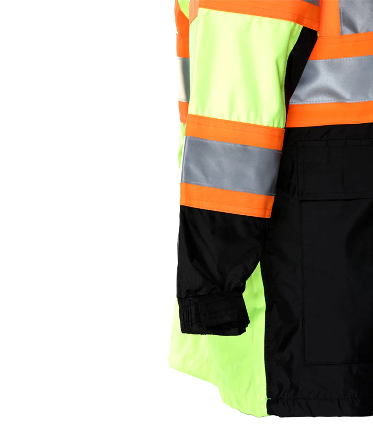 431CSLB Safety DOT Jacket: Hi-Vis Parka Coat: Breathable Waterproof Hooded