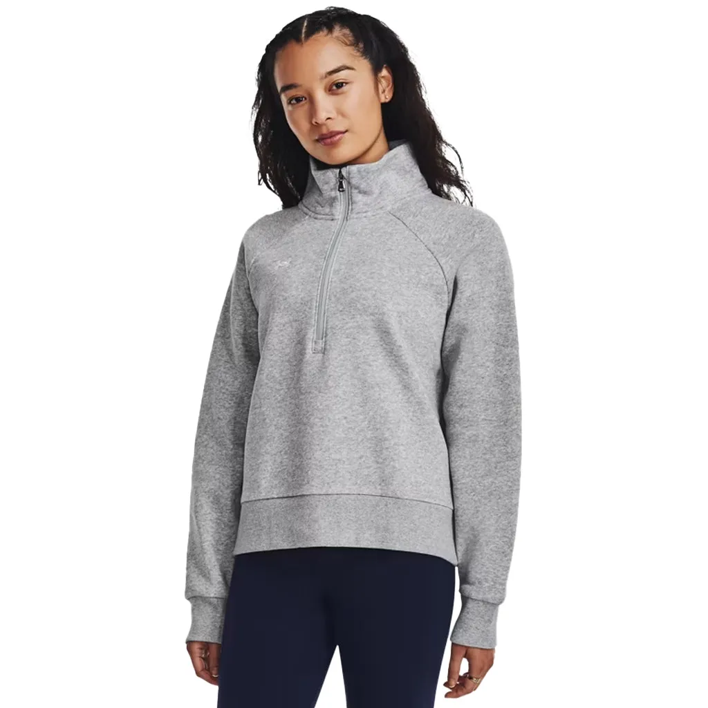 48-Hour Under Armour Women's Mod Grey Light Heather Rival Fleece 1/2 Zip