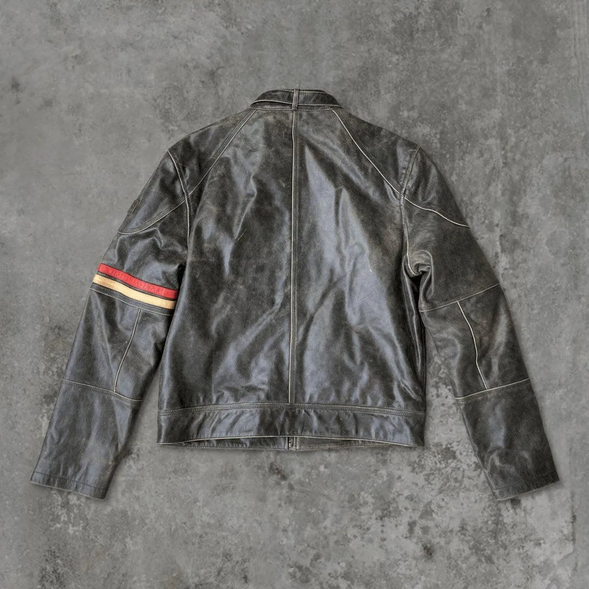 90'S BLACK LEATHER JACKET - M