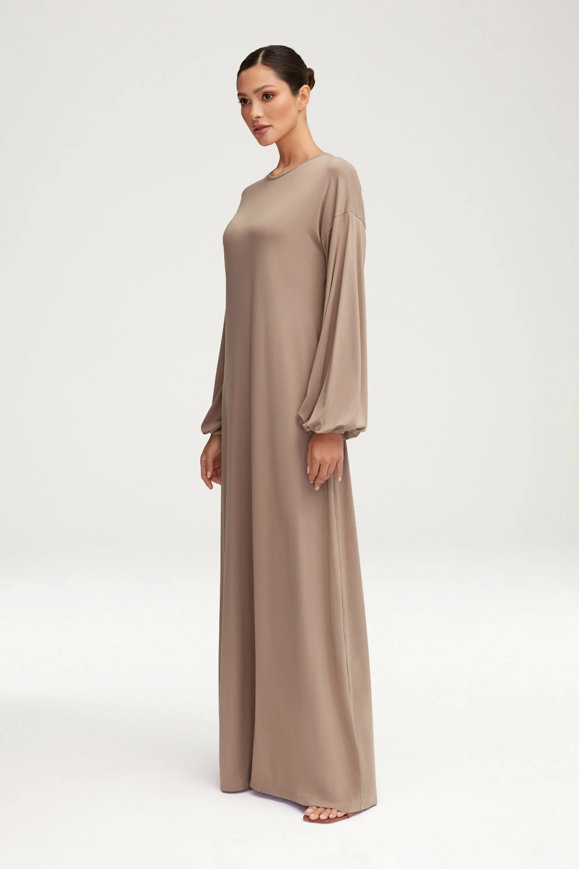 Afiyah Jersey Maxi Dress - Taupe