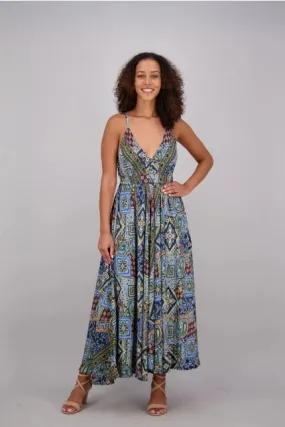 African Print Fabric Women's Maxi Dress