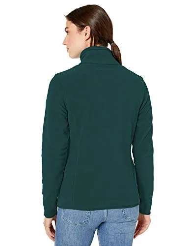 Amazon Essentials Women's Classic Fit Long-Sleeve Quarter-Zip Polar Fleece Pullover Jacket, Deep Pine, Small