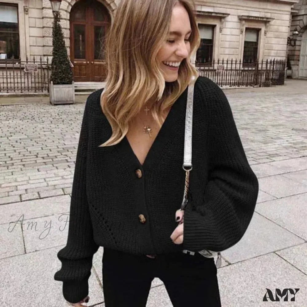 Amy Fashion - Women Knitted Cardigans Sweater