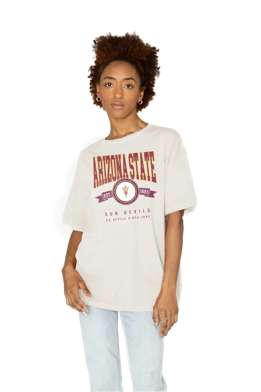 ARIZONA STATE SUN DEVILS GET GOIN' OVERSIZED CREW NECK TEE