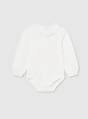 Baby Basic Bodysuit with Peter Pan Ruffle Collar