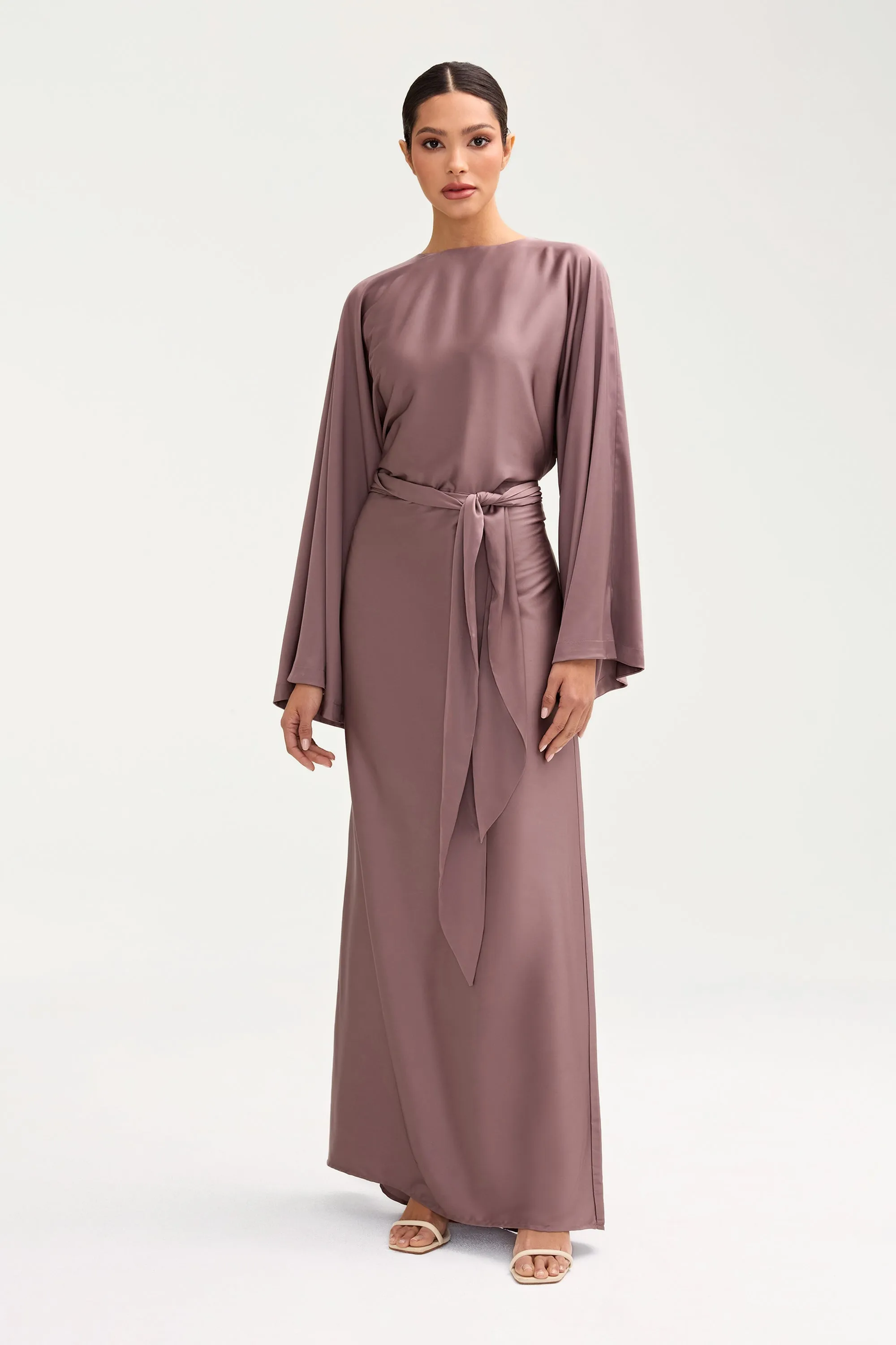 Batool Satin Maxi Dress - Deep Taupe