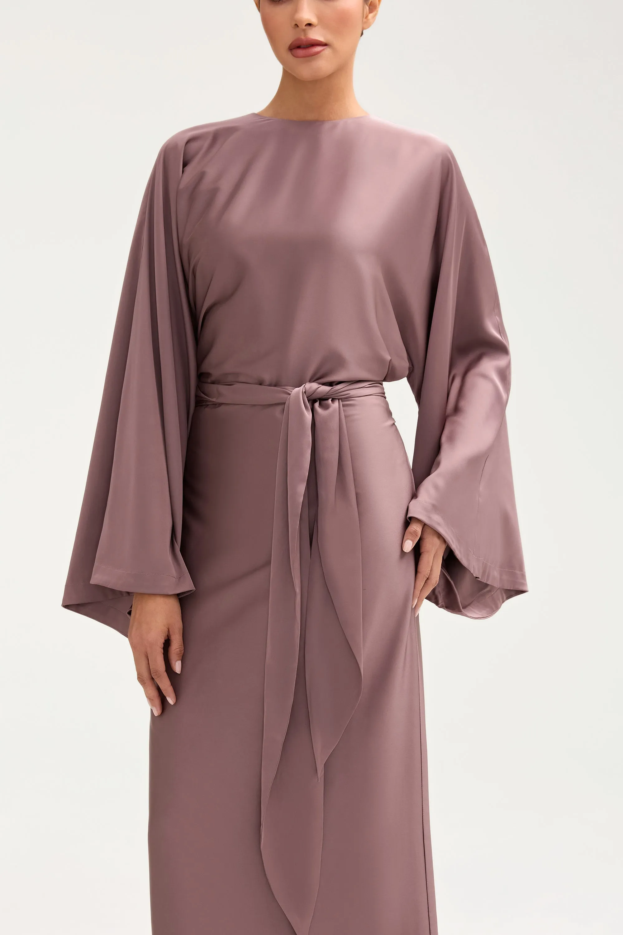 Batool Satin Maxi Dress - Deep Taupe