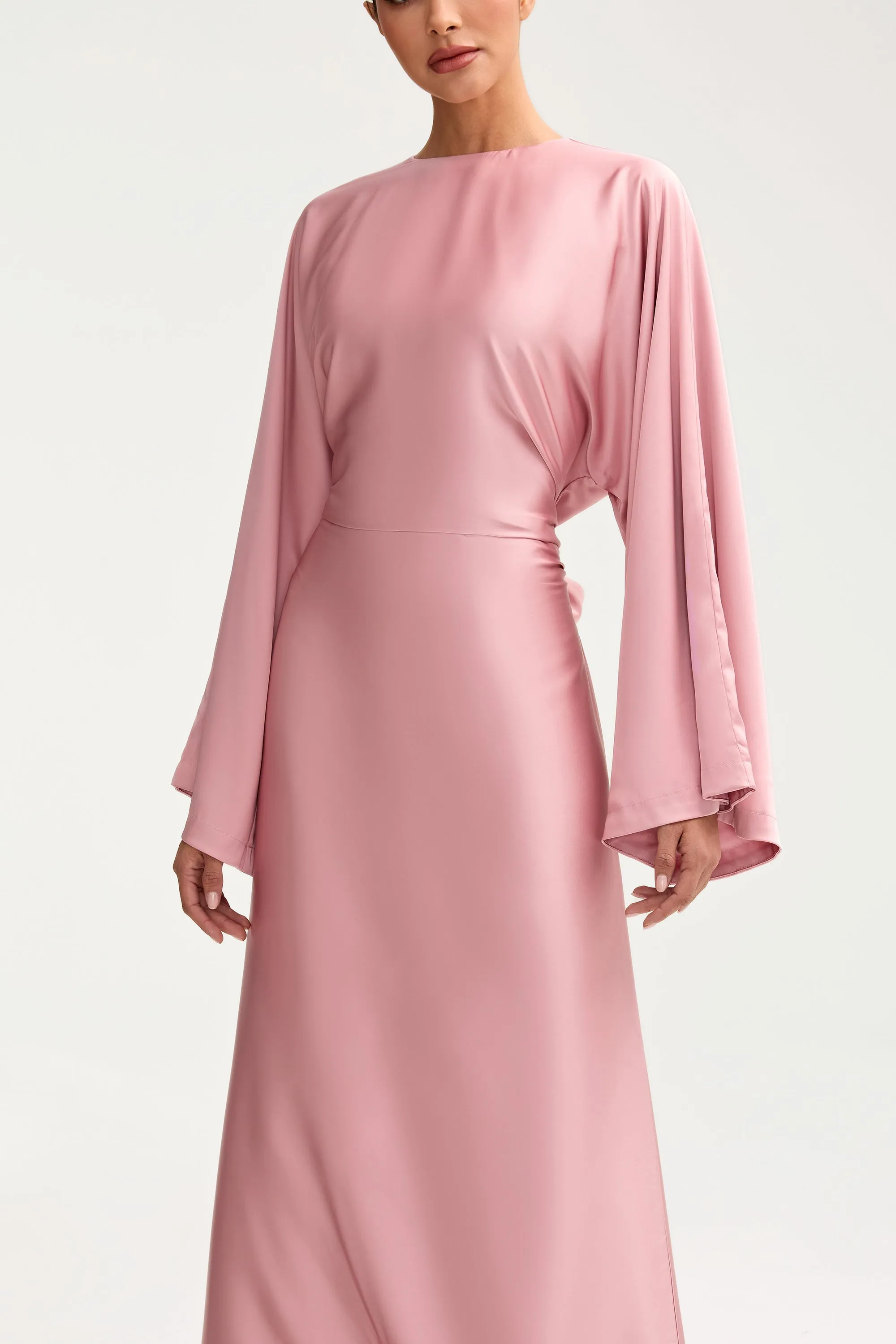 Batool Satin Maxi Dress - Pink Chai