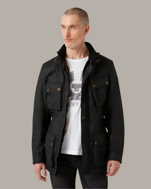 BELSTAFF TRIALMASTER ULTRACORE WAX COTTON MOTORCYCLE JACKET - BLACK