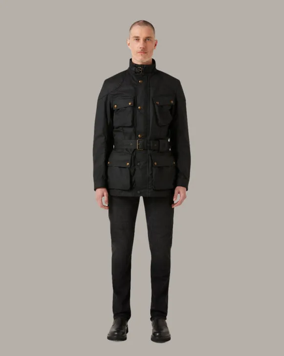 BELSTAFF TRIALMASTER ULTRACORE WAX COTTON MOTORCYCLE JACKET - BLACK