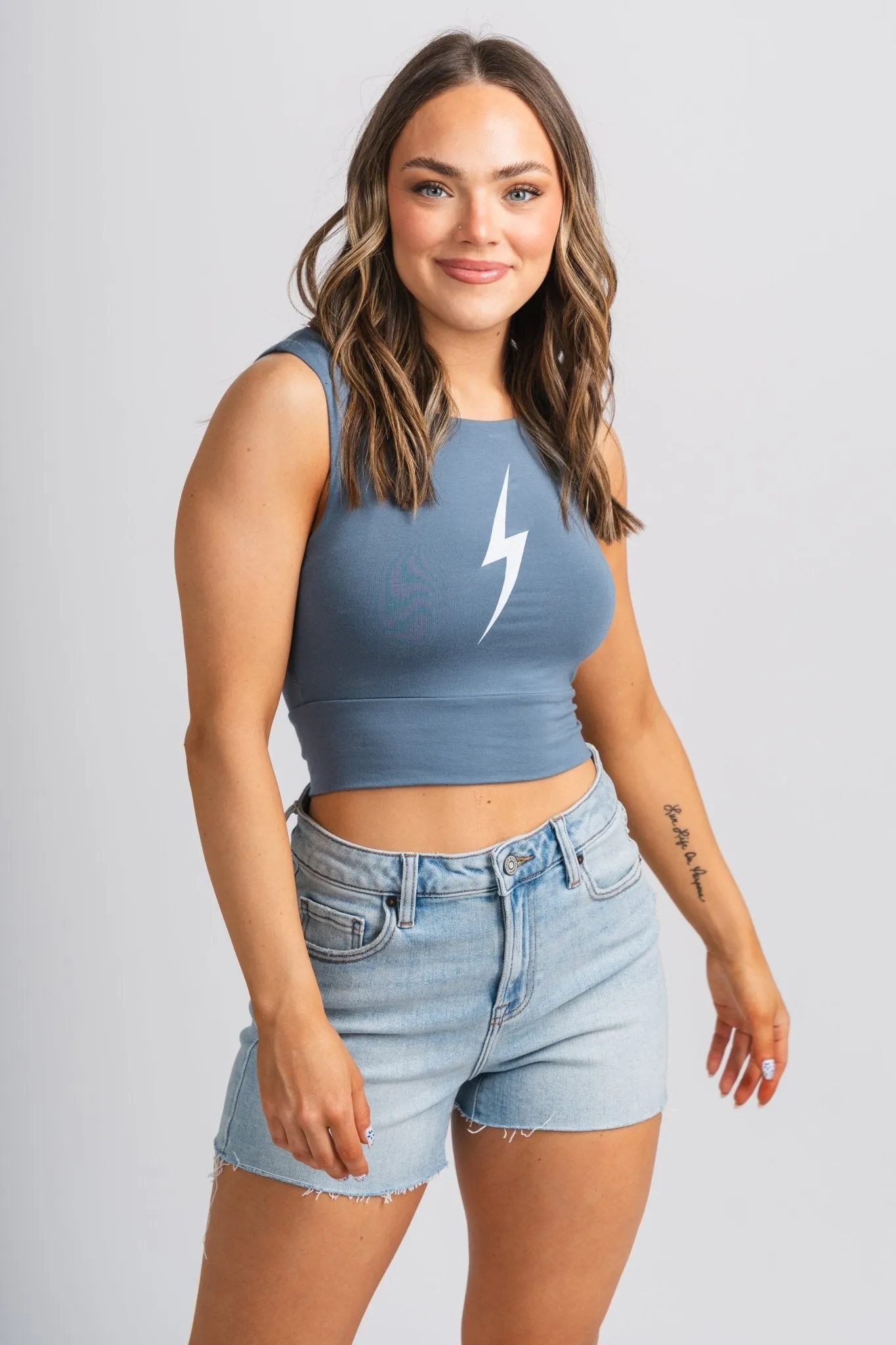 Bolt modal tank top light navy