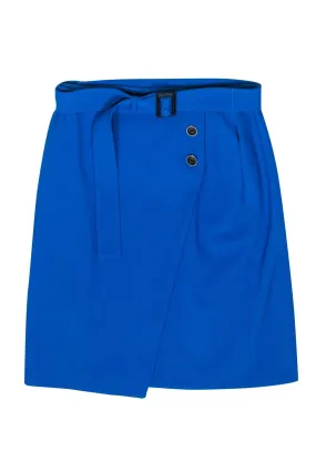 BOSS Hugo Boss - Blue Wrap-Style Pencil Skirt w/ Belt Sz 10