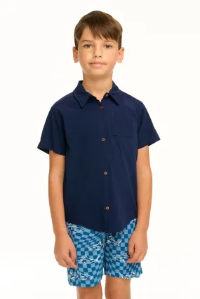 Boys Navy Button-up Shirt