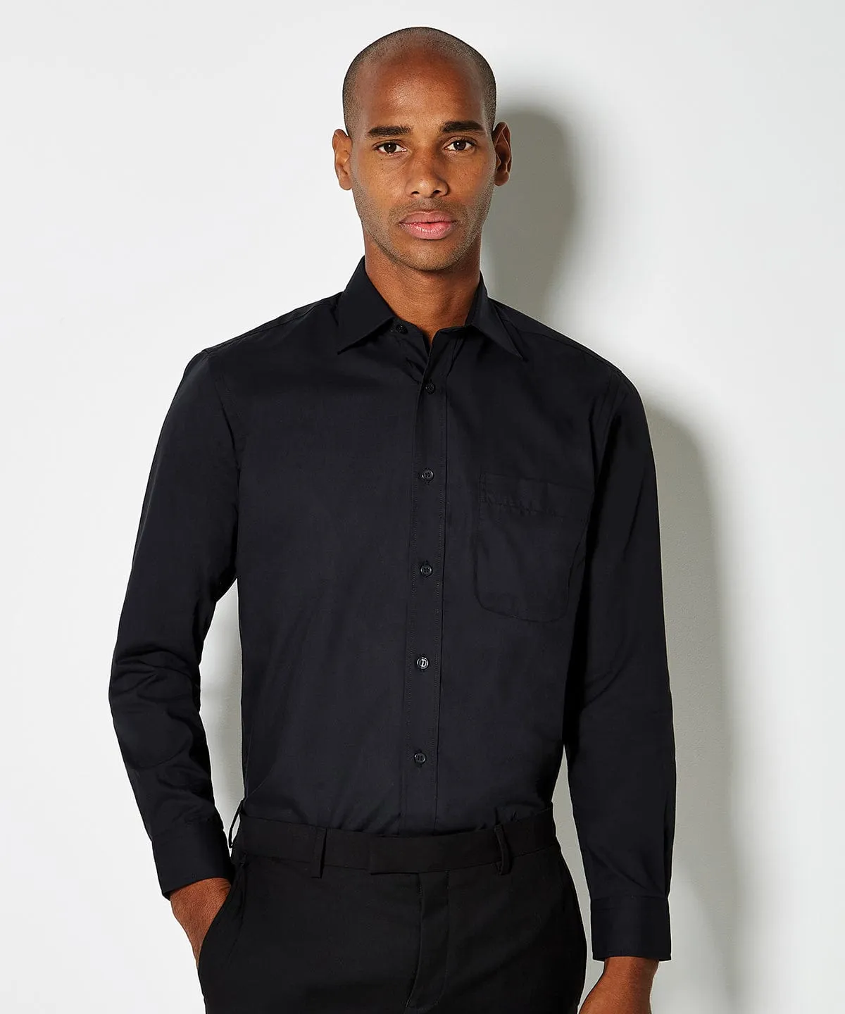 Business shirt long-sleeved (classic fit) | Black