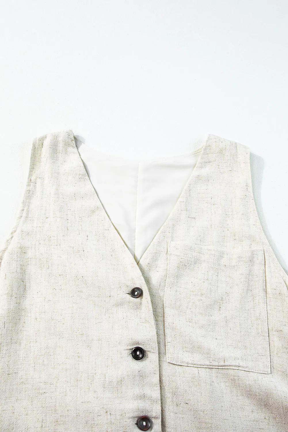 Button-Up Linen Romper