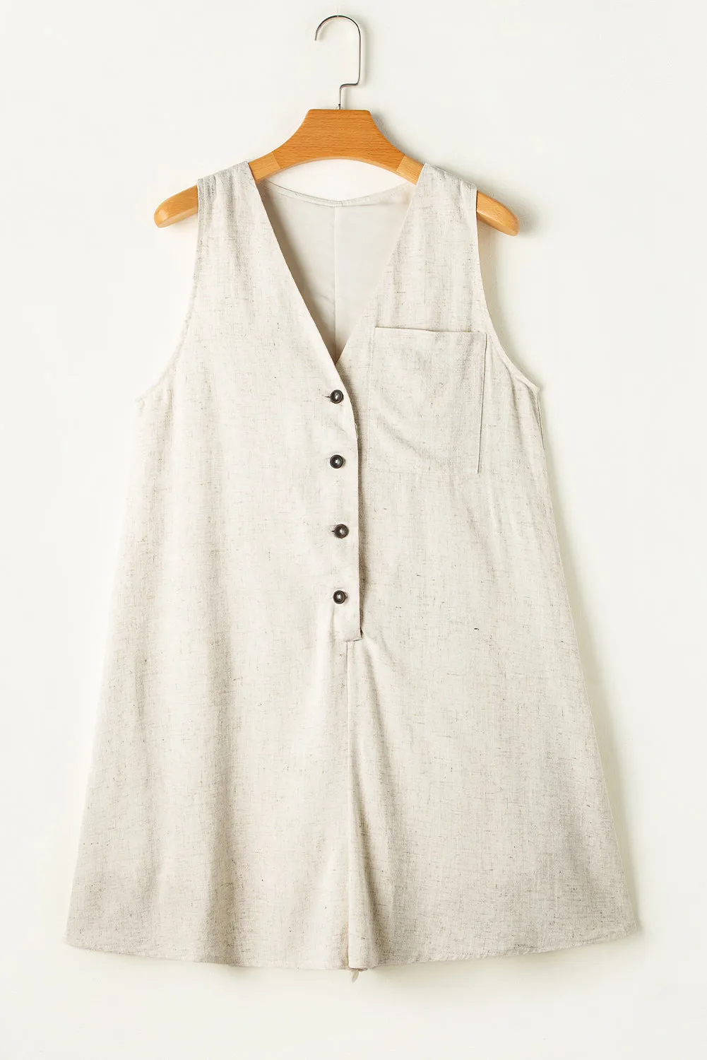 Button-Up Linen Romper