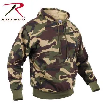 Camo Pullover Hooded Sweatshirt Woodland Camo