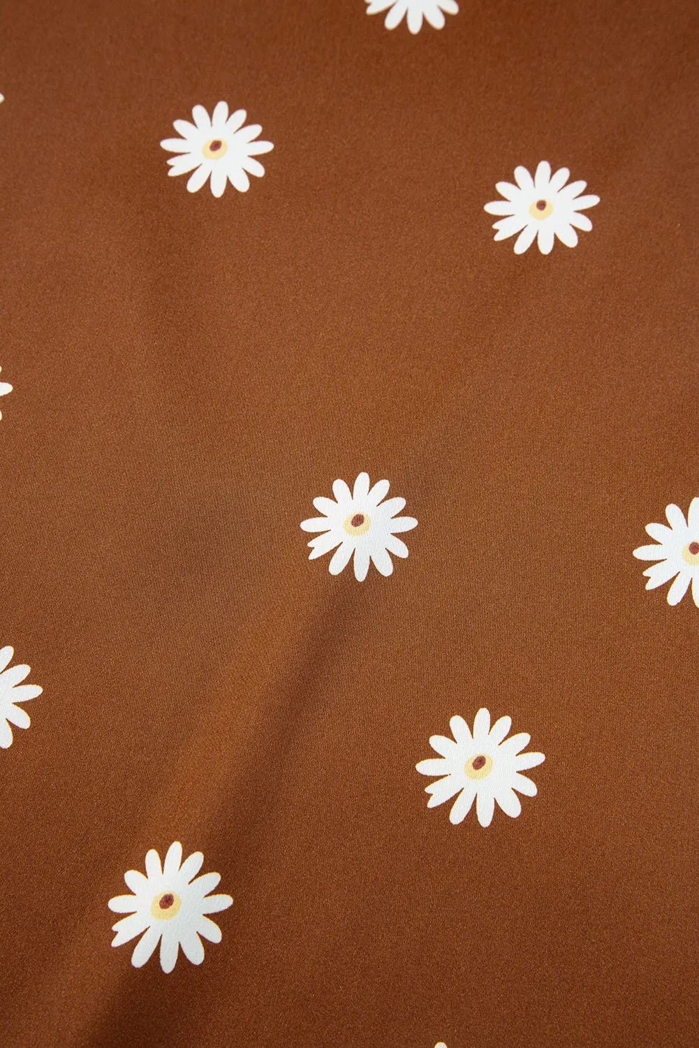 Chestnut Daisy Print Short Sleeve Top