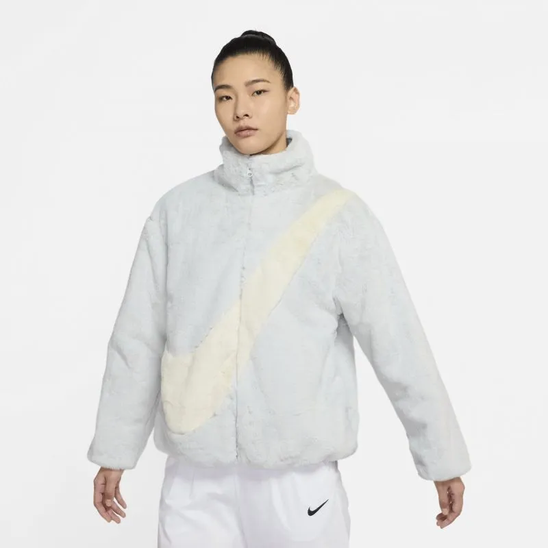 Chic Urban Faux Fur Jacket with Bold Swoosh for Women - Nike DO3791-025