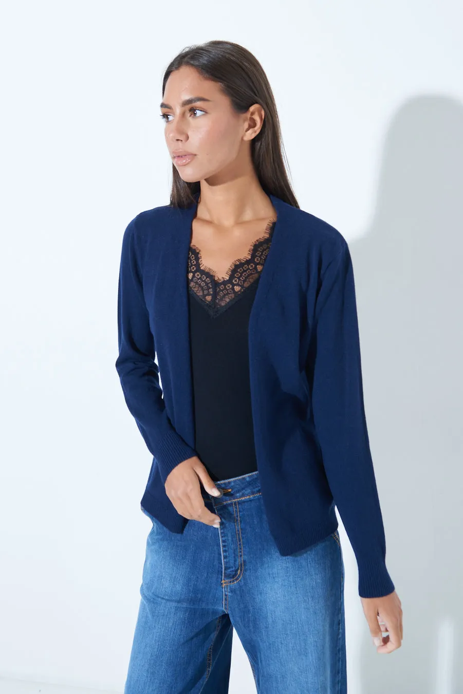 Classic open-front cardigan wholesale