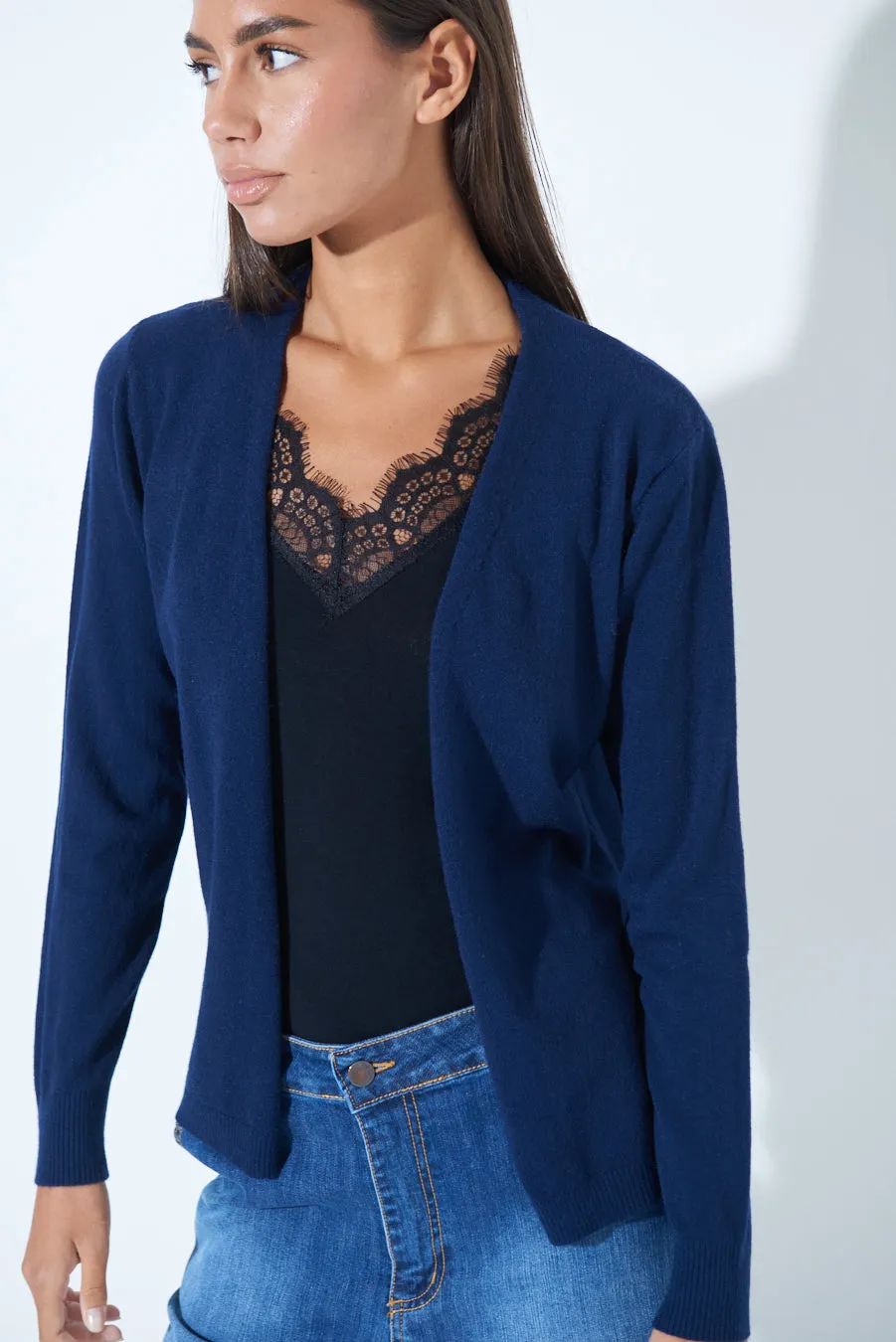 Classic open-front cardigan wholesale