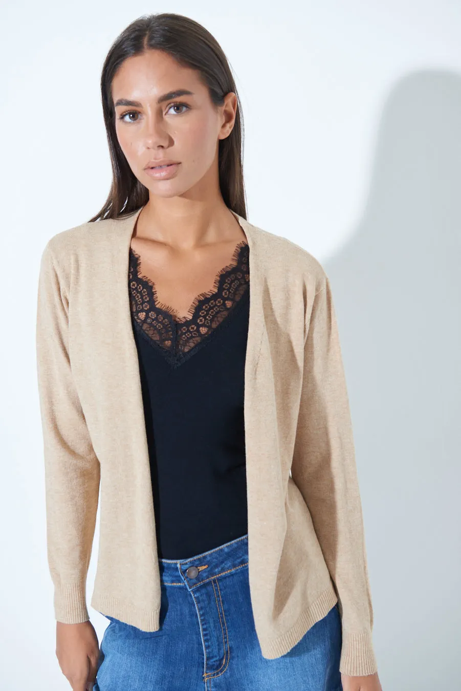 Classic open-front cardigan wholesale