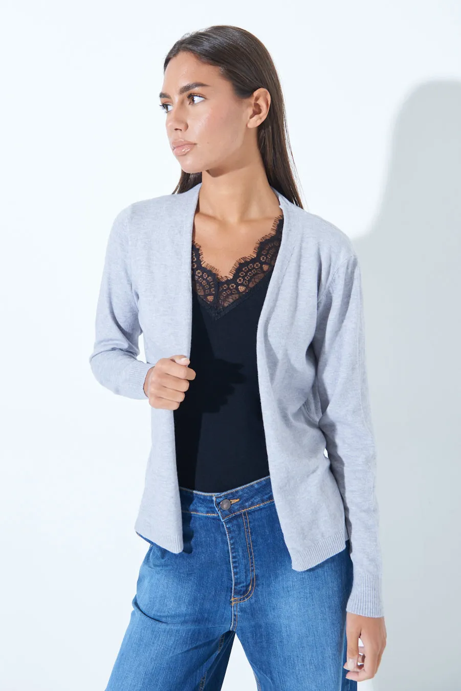 Classic open-front cardigan wholesale