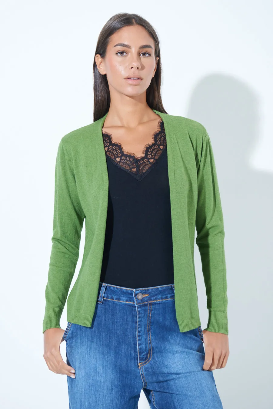 Classic open-front cardigan wholesale