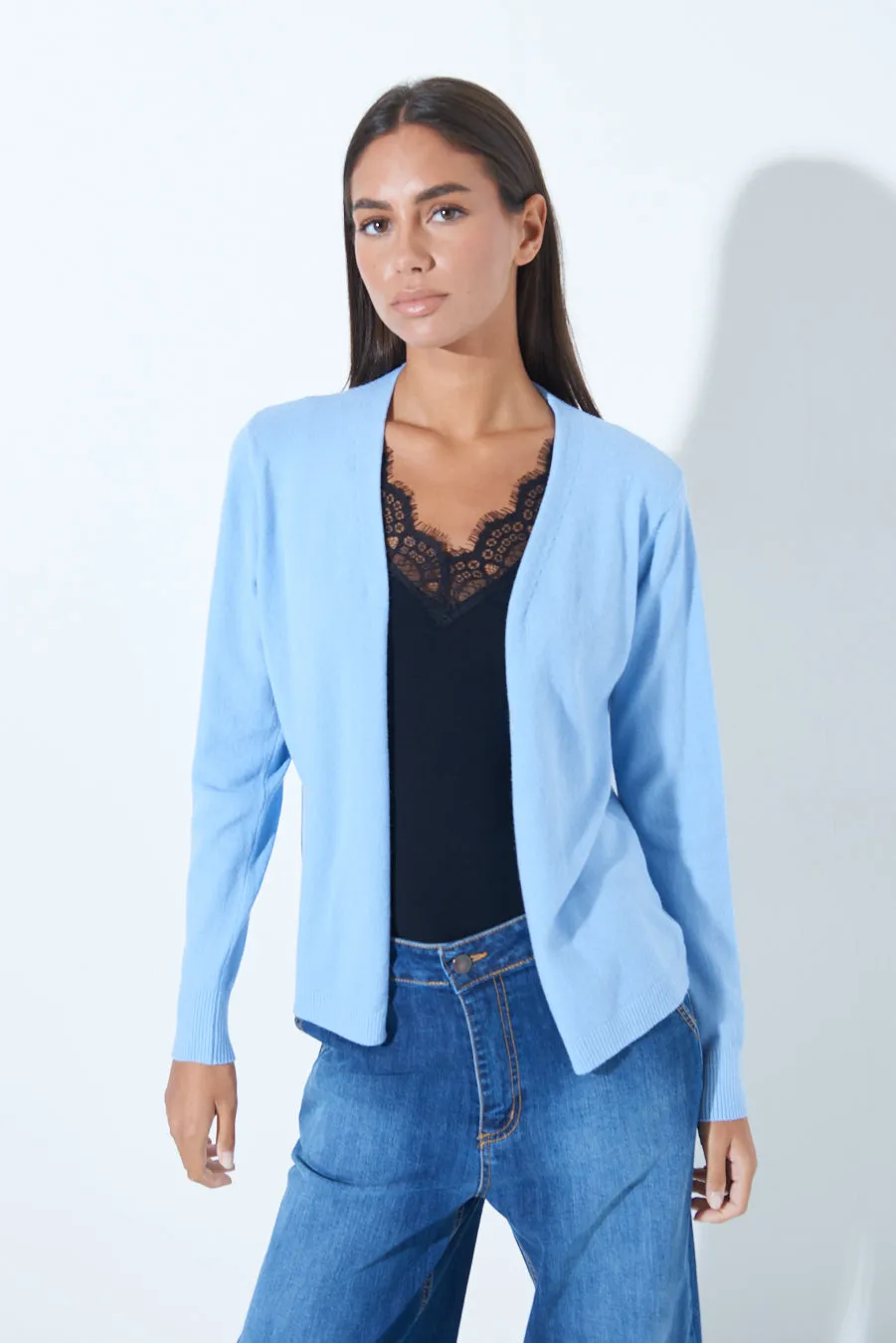 Classic open-front cardigan wholesale