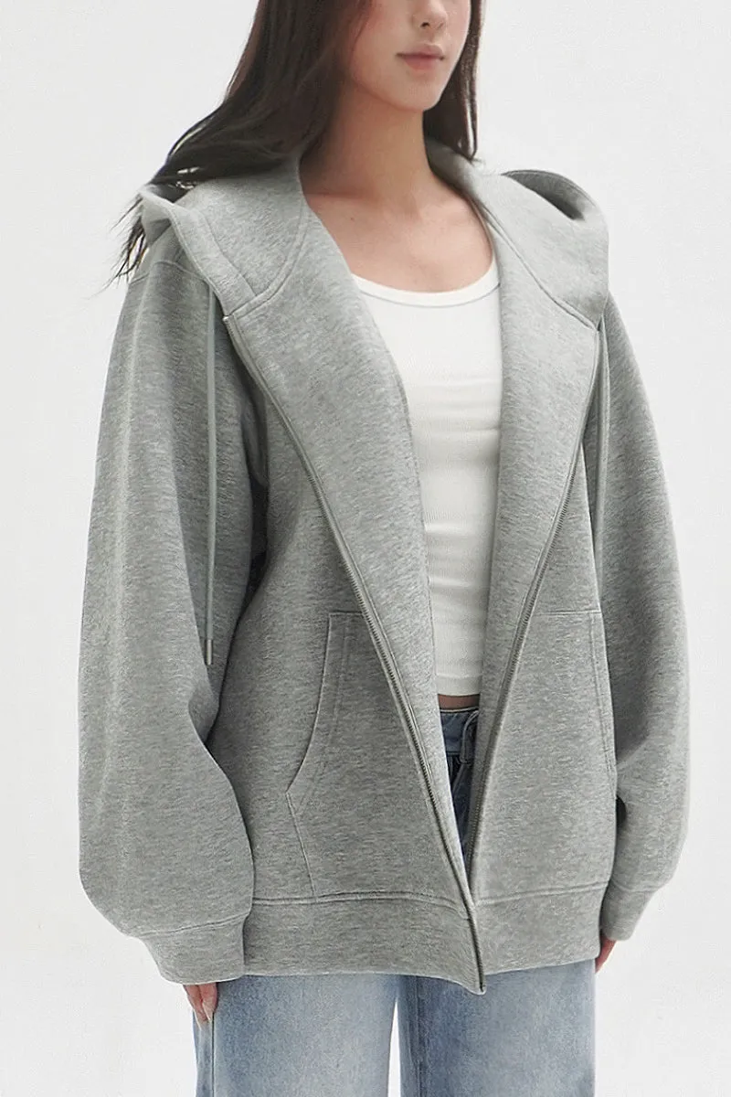 Classic Oversized Fit Zip-Up Hoodie