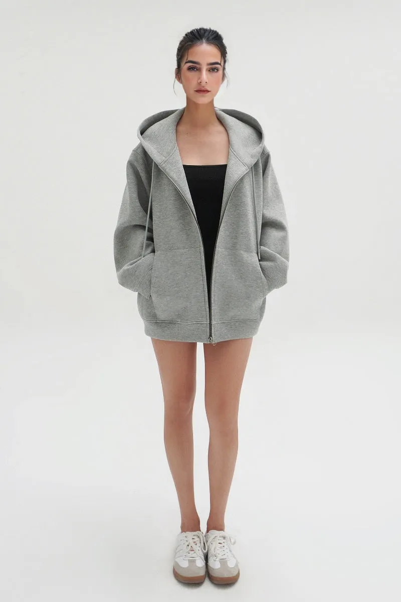 Classic Oversized Fit Zip-Up Hoodie