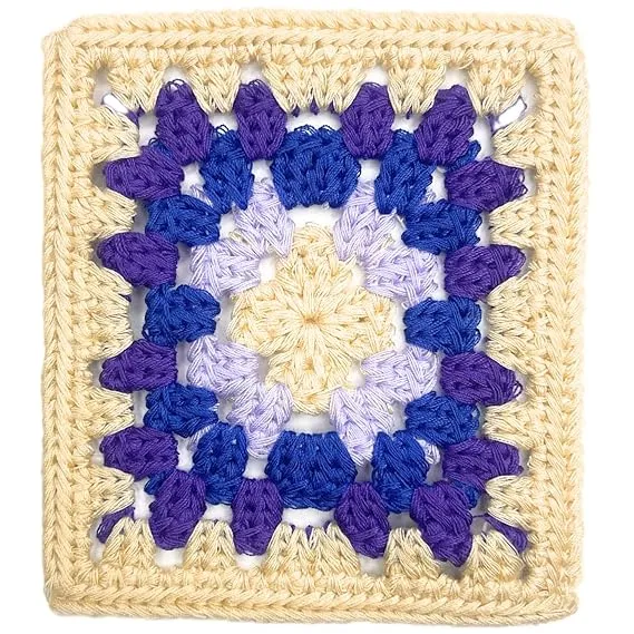 Colorful Floral Design Granny Square Patch