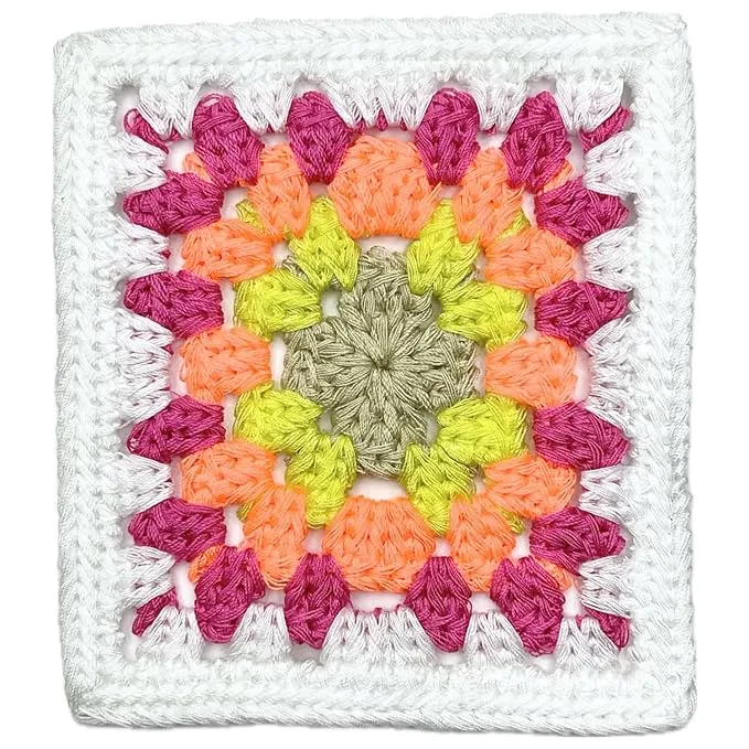 Colorful Floral Design Granny Square Patch