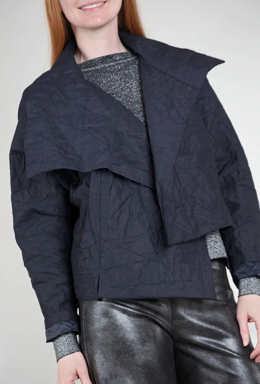 Cropped Asymmetric Jacket, Midnight