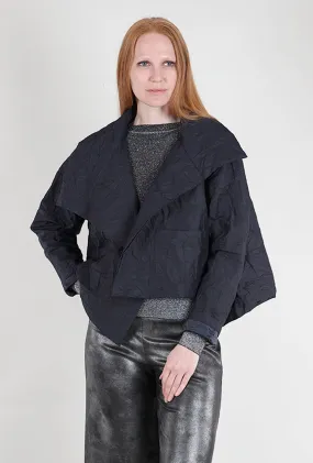 Cropped Asymmetric Jacket, Midnight