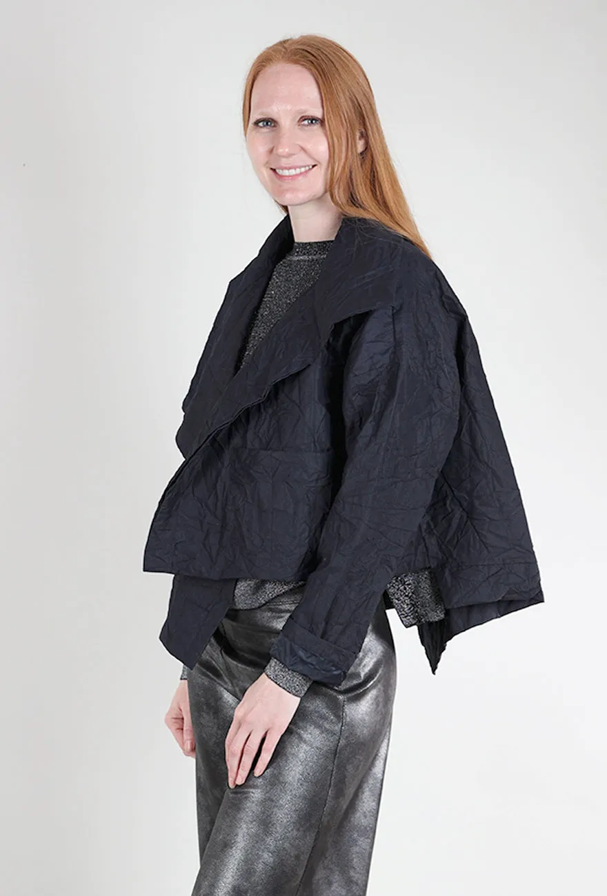 Cropped Asymmetric Jacket, Midnight