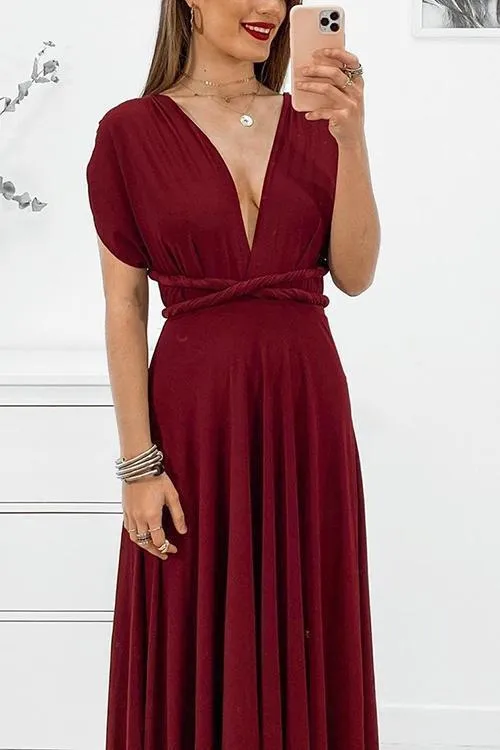 Cross Backless Sleeveless Maxi Dress