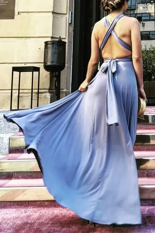 Cross Backless Sleeveless Maxi Dress