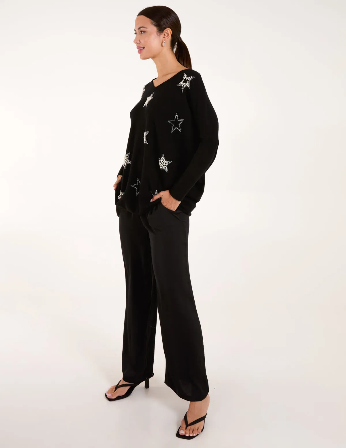 Diamante Pearl Star Jumper