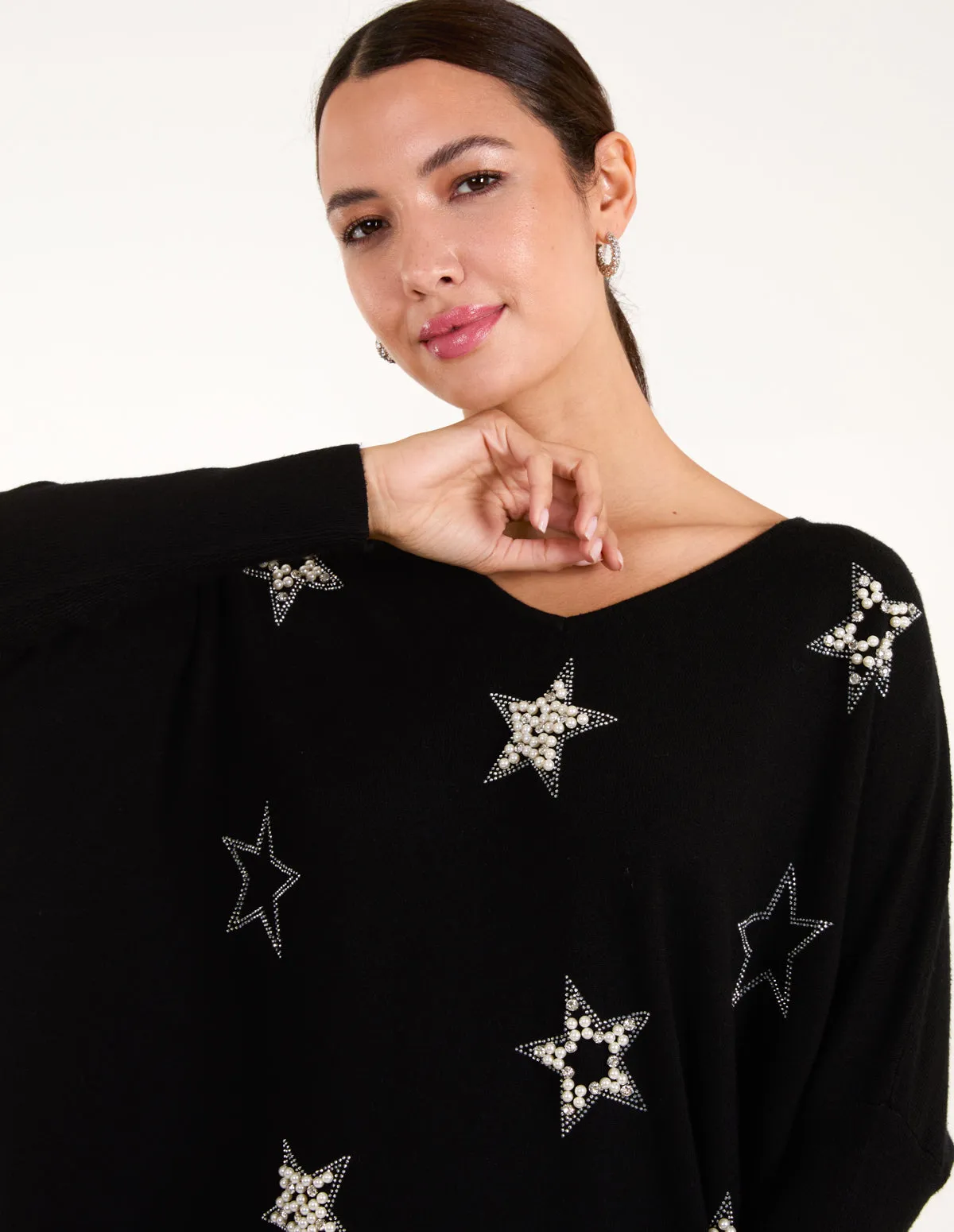 Diamante Pearl Star Jumper