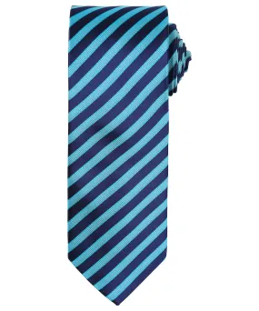 Double stripe tie | Turquoise/Navy