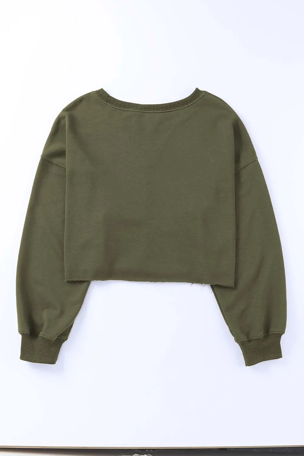 Drop Shoulder Cropped Sweatshirt