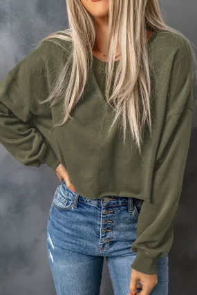 Drop Shoulder Cropped Sweatshirt