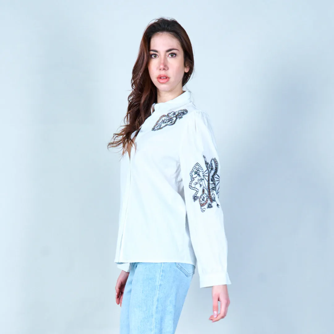 Embroidered butterfly blouse wholesale