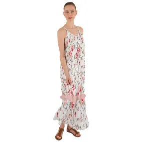 Floral Cami Maxi Ruffle Chiffon Dress