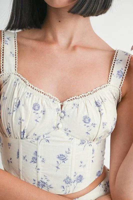 Floral Squared Neck Top