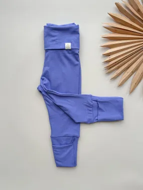 Fold-Over Footie Bamboo Leggings | Dark Periwinkle