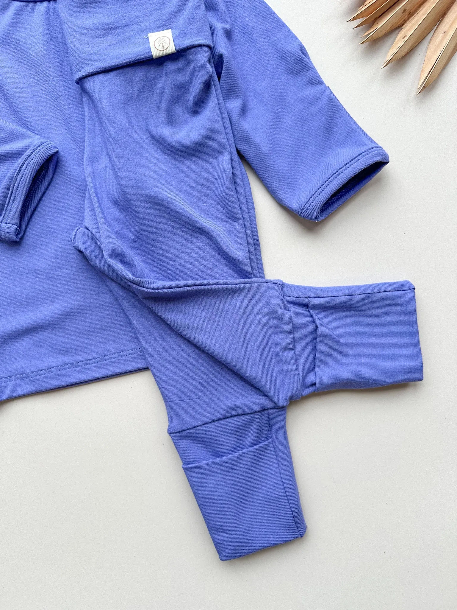 Fold-Over Footie Bamboo Leggings | Dark Periwinkle