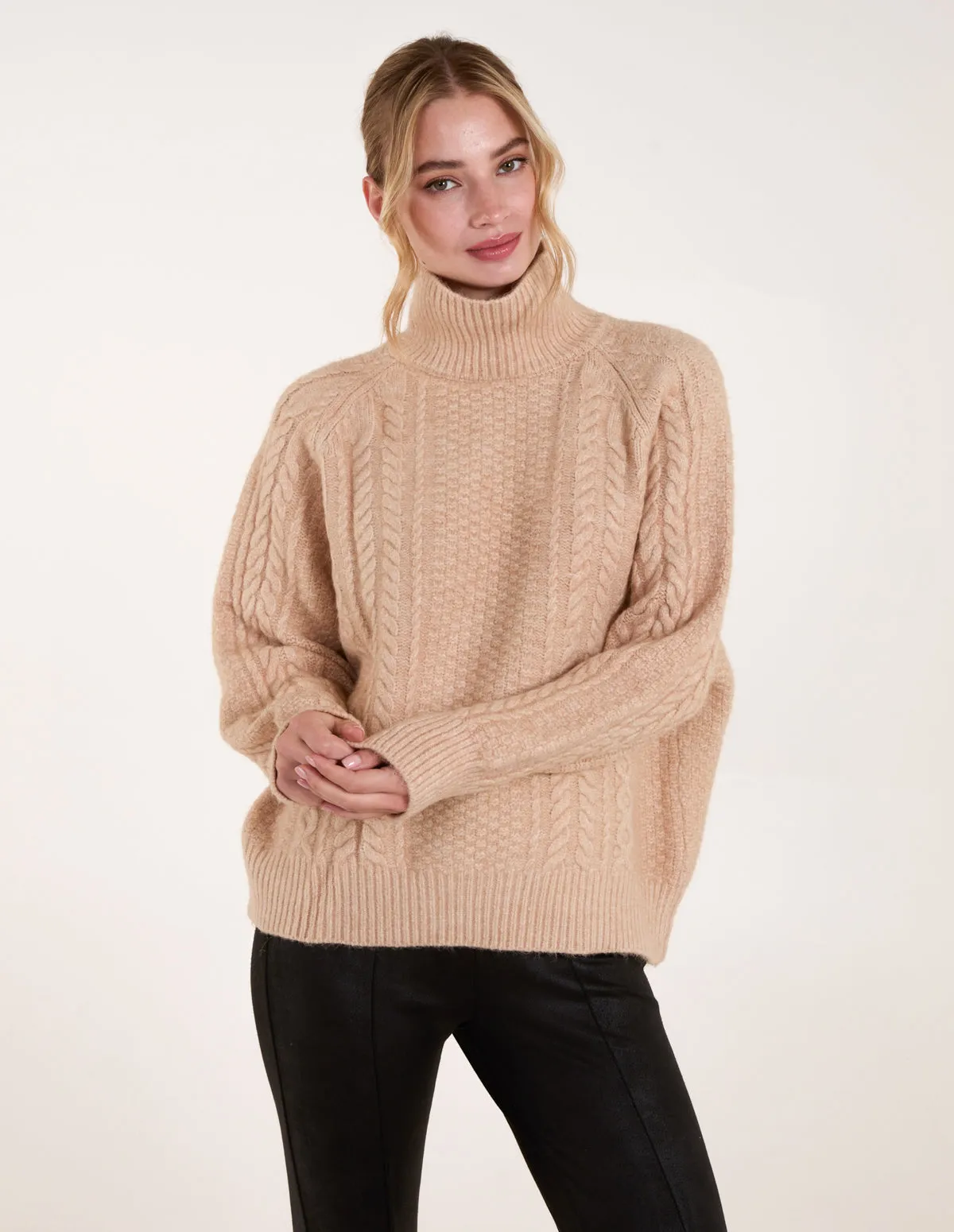 High Neck Cable Knit Jumper