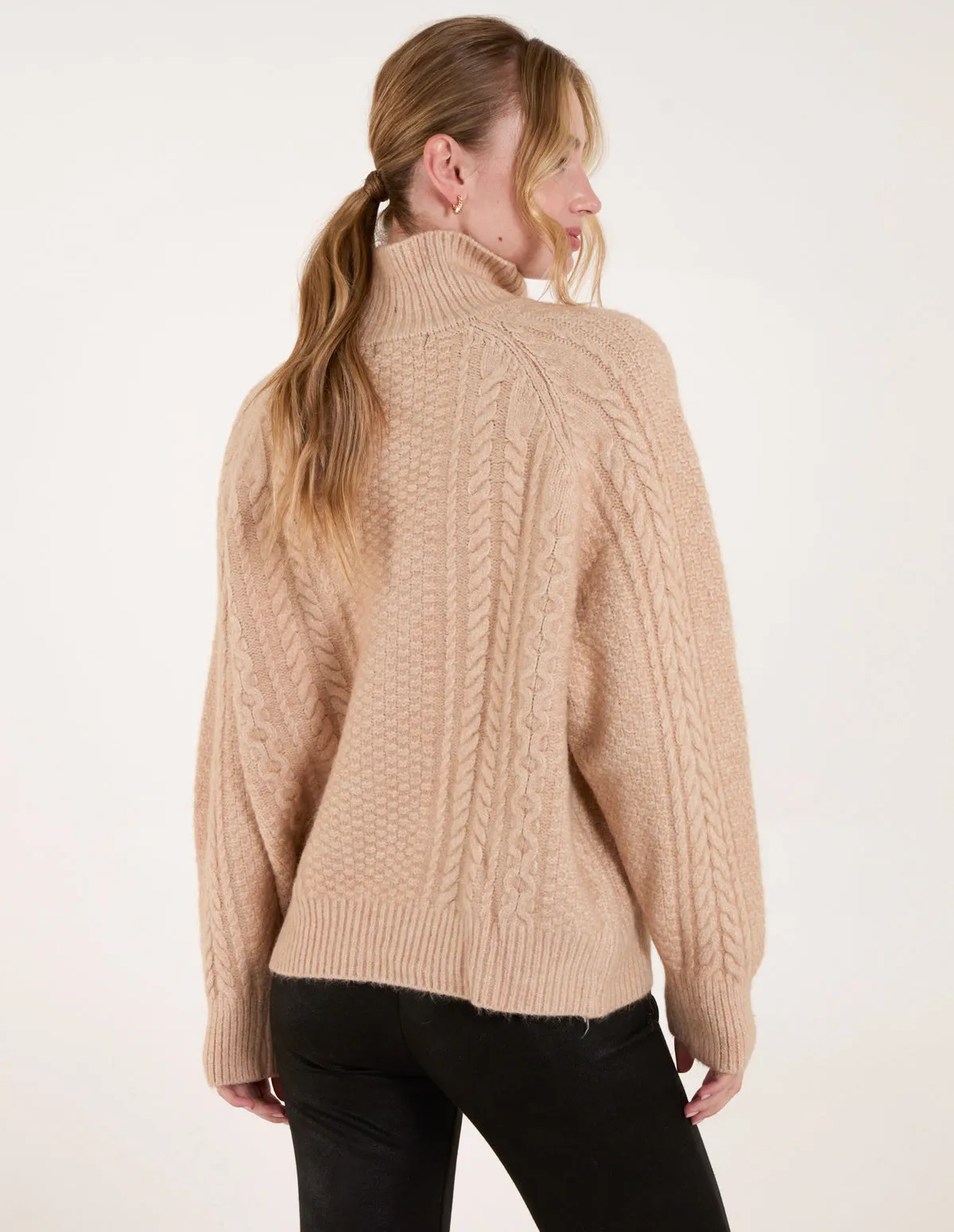 High Neck Cable Knit Jumper